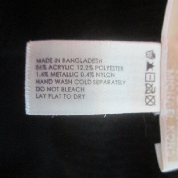 Michael Kors Black Knit Pullover Textured Metallic Stripe Poncho -One Size - Picture 11 of 12